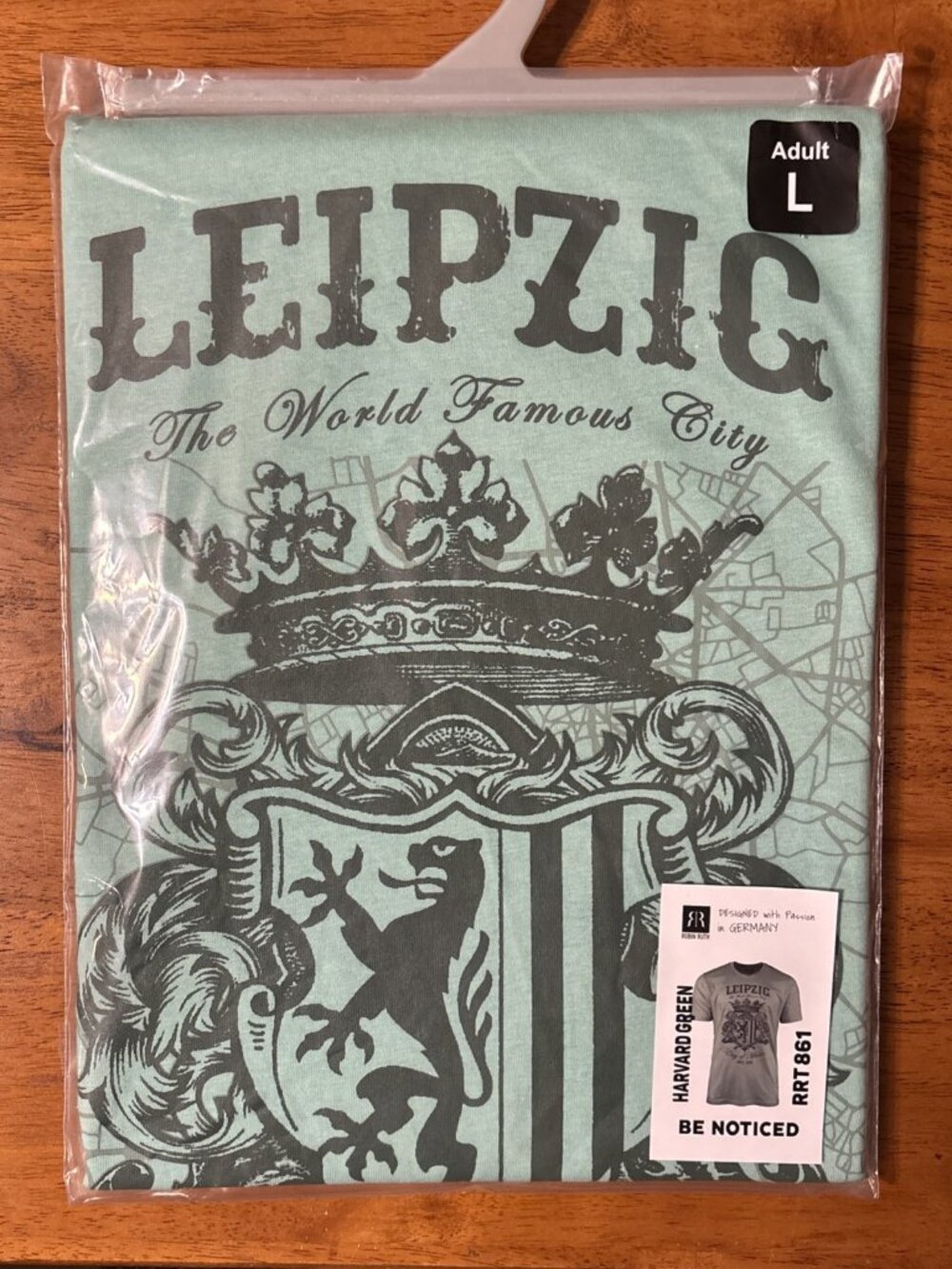 Leipzig Germany Brand New Sealed Large T-Shirt, Harvard Green
